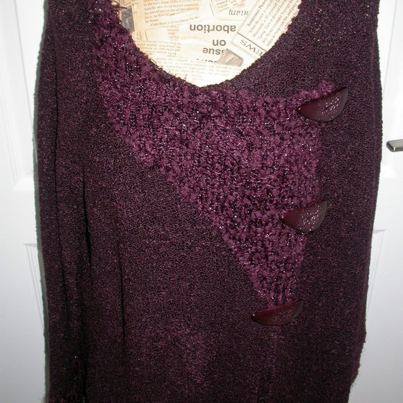 Sparkly Burgundy Sweater Dress - Picture 4 of 6